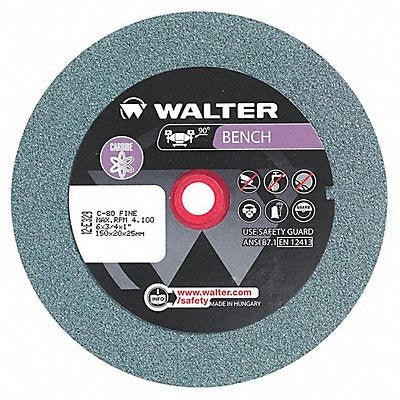 WALTER SURFACE TECHNOLOGIES 12E329 Grinding Wheel T1 6 x3/4 x1 80g Fine