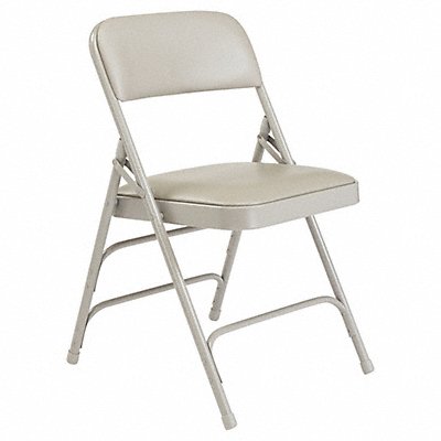 NATIONAL PUBLIC SEATING 1302 Grey Vinyl folding chairs PK4