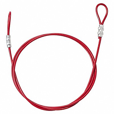 BRADY 170974 Cable Lockout Red 3/16 Dia PVC Coated