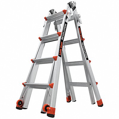 LITTLE GIANT 13117001 Ladder Aluminum 4 to 7 ft H 300 lb Cap