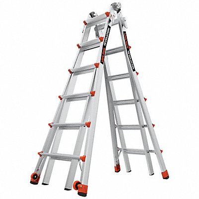LITTLE GIANT 13126001 Ladder Aluminum 6 to 11 ft H 300 lb Cap