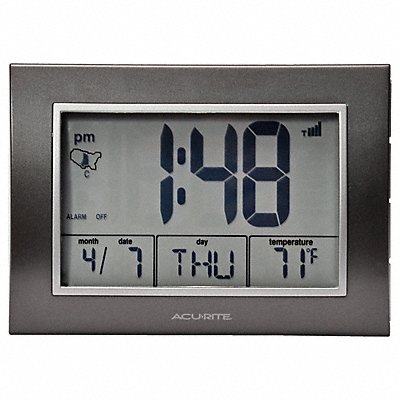 GRAINGER 13131A4 Atomic Desk Clock w/Temperature