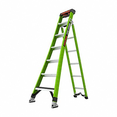 LITTLE GIANT 13907074 Combination Ladder Hy Viz Green 7.1 ft