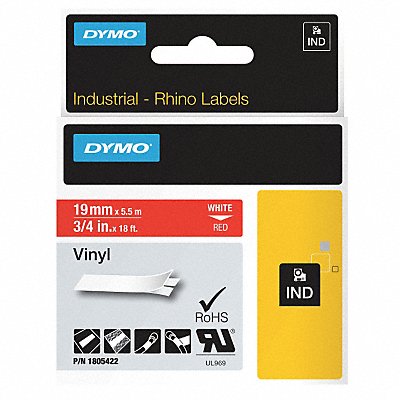 DYMO 1805422 Label Tape Cartridge Vinyl 18 ft.L 3/4 W
