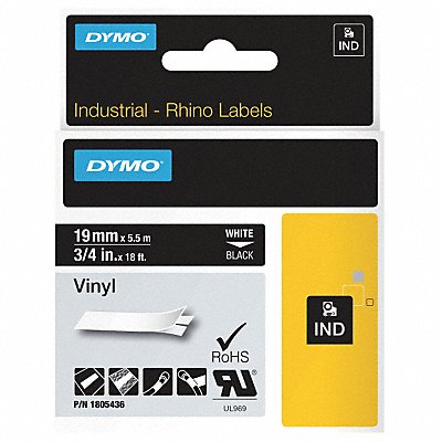 DYMO 1805436 Label Tape Cartridge Vinyl 18 ft.L 3/4 W