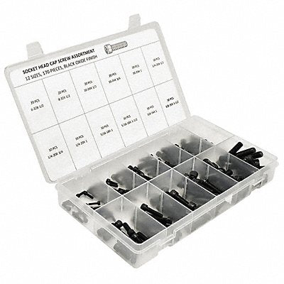 KERR LAKESIDE Socket Head Cap Screw (SHCS)637 CapScrewAssort. In Black Oxide 170pcs