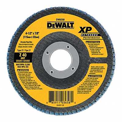 DEWALT DW8252 Fiber Disc 4 1/2 in Dia 7/8in Arbor