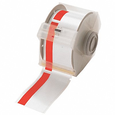 BRADY 113155 Printer Tape White/Red 100 ft L