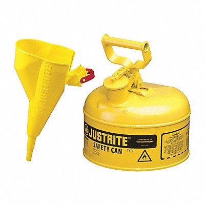 JUSTRITE 7110210 Type I Safety Can 1 gal Yellow 11In H