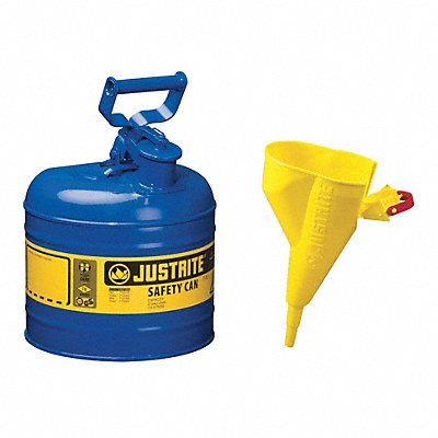 JUSTRITE 7120310 Type I Safety Can 2 gal Blue 13-3/4In H