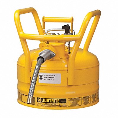 JUSTRITE 7325220 Type II DOT Safety Can 12 in H Yellow