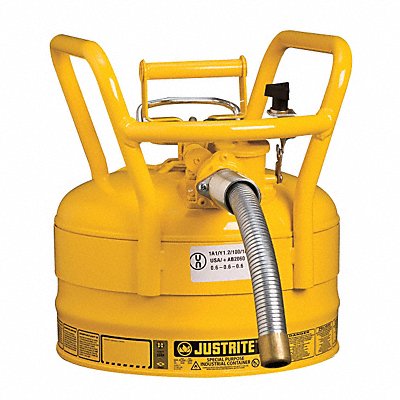 JUSTRITE 7325230 Type II DOT Safety Can Yellow 12 in H
