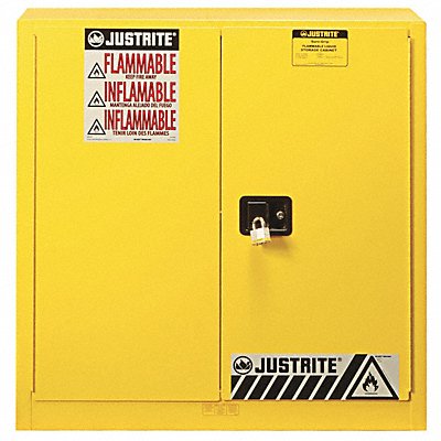 JUSTRITE 893010 Flammable Cabinet 40 gal Yellow