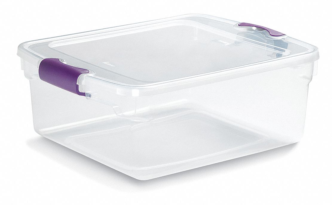 HOMZ 3420GRPRCL08 Storage Tote Clear Polypropylene