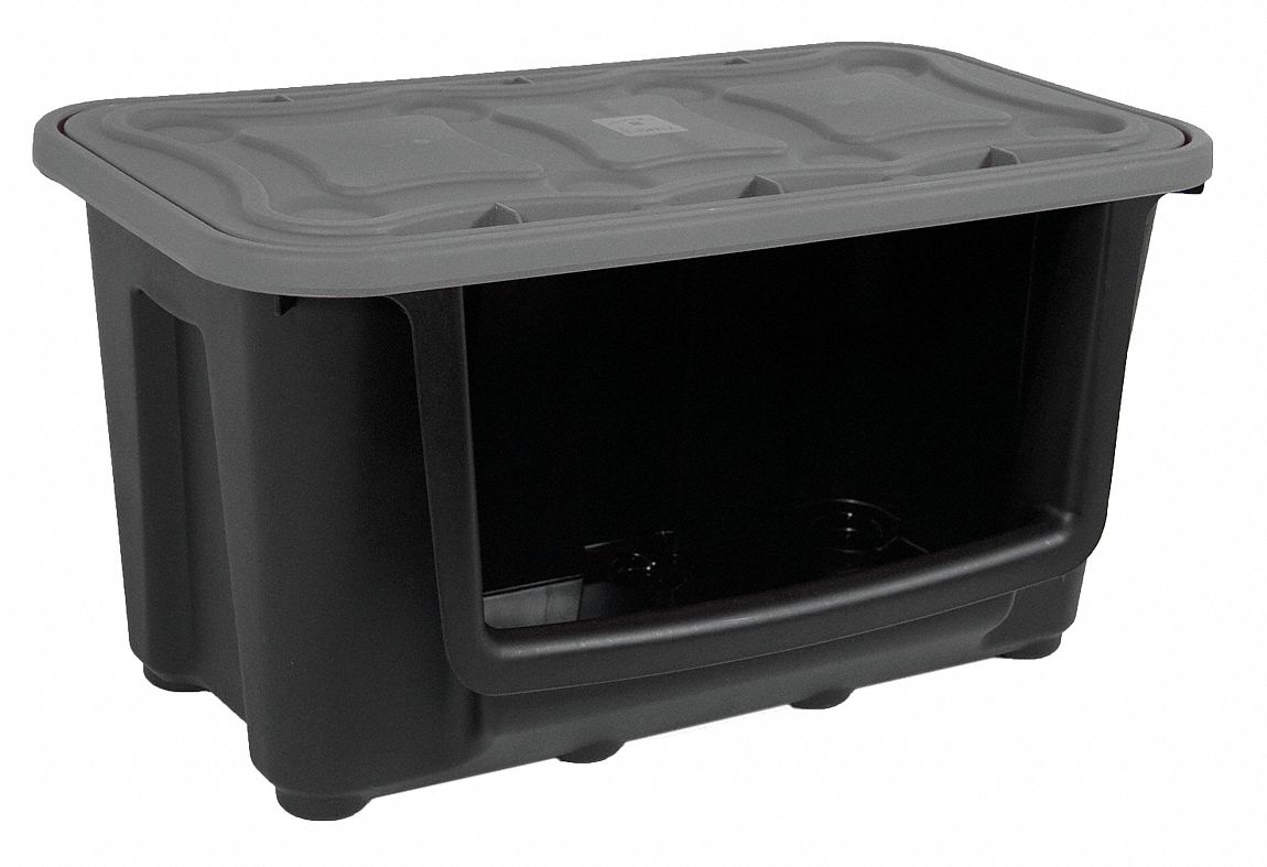 DURABILT 7720GRBK06 Stacking Bin Blk/Yellow Plastic 15 5/8 in