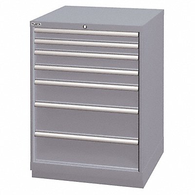 LISTA SC090703AFTKALG Modular Drawer Cabinet 39.5 x28 x28.5 LtGry 7Drwr