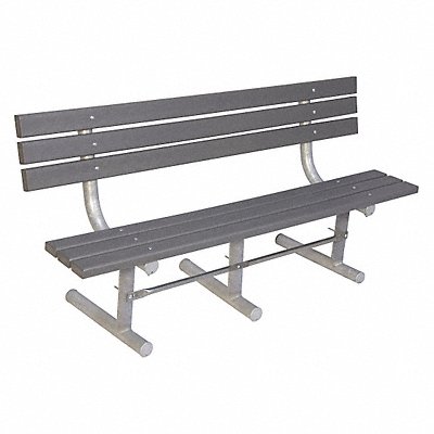 ULTRASITE g940PGRY6 Outdoor Bench 72 in L Gry RCYCLD Plastic