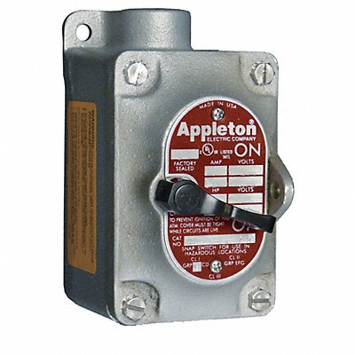 APPLETON ELECTRIC EDS175-F3W Tumbler Switch 1 Gang Dead-End 3-Way