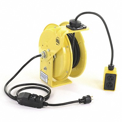 KH INDUSTRIES RTBB3LWGB520J12F Cord Reel 25ft 12 AWG Receptacle 120VAC