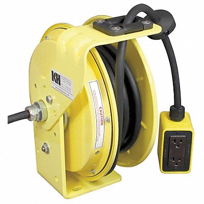 KH INDUSTRIES RTBB3LWDD520J12K Cord Reel 50ft 12 AWG Receptacle 120VAC