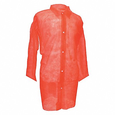 ACTION CHEMICAL PP110R4X Disp. Laboratory Coat 4XL Poly Red PK30