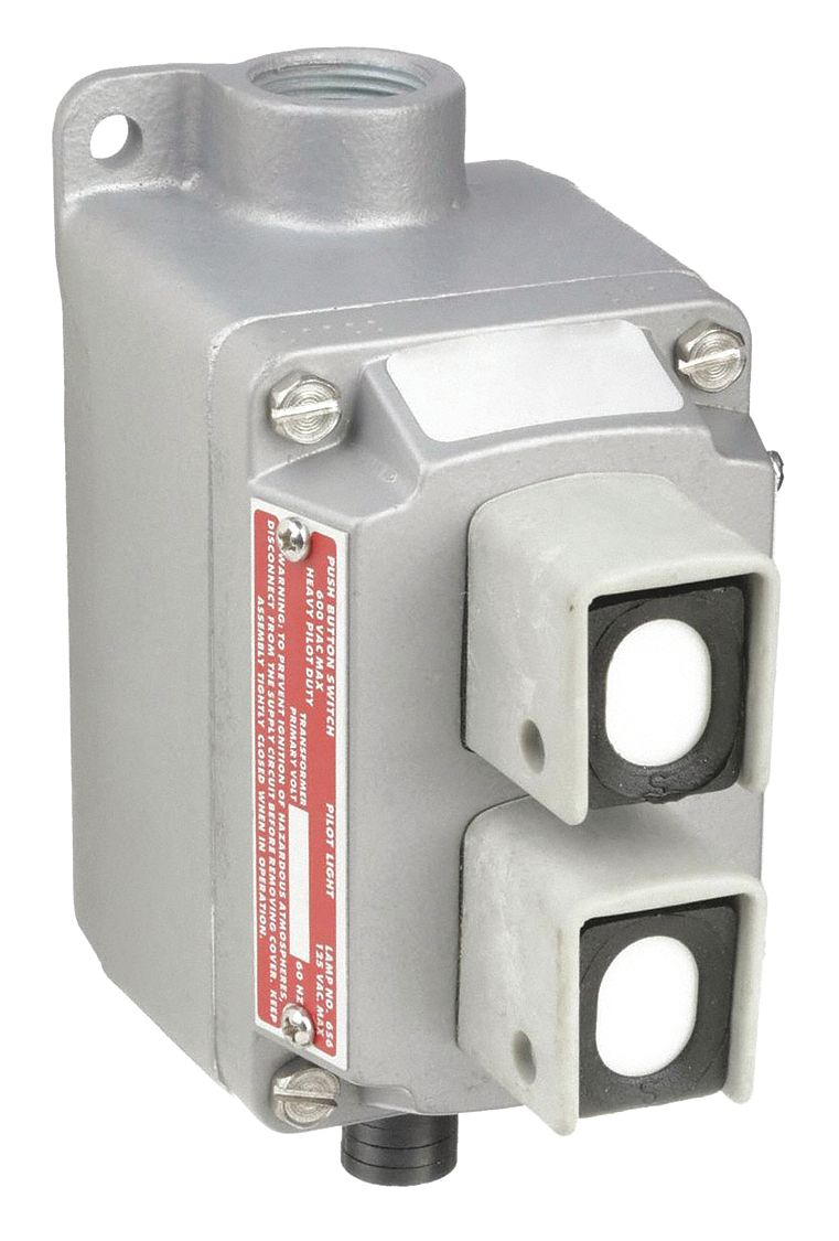APPLETON ELECTRIC EFDB175U2 Control Station Dead-End 2 Buttons Grey