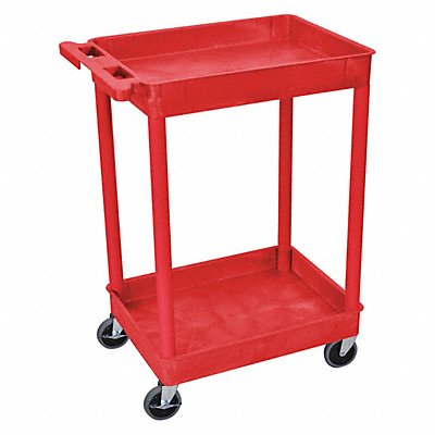 GRAINGER RDSTC11RD Utility Cart 300 lb Cap. PE 2 Shelves