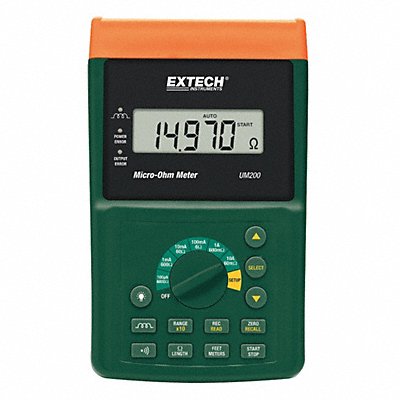 EXTECH UM200 Micro Ohmmeter 6 kiloohm Max Backlit LCD