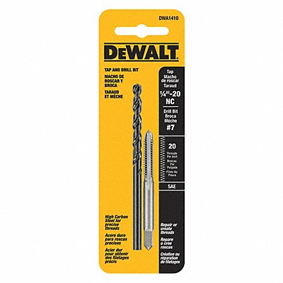 DEWALT DWA1410 Drill and Tap Set 1/4 -20NC Thread 2 pcs
