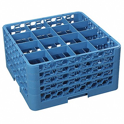 CARLISLE RG16414 Glass Rack w/4 Extender 19.88 L Blue PK2