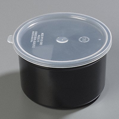 CARLISLE 0316GR03 Food Crock with Lid 4.06 in H Black PK6