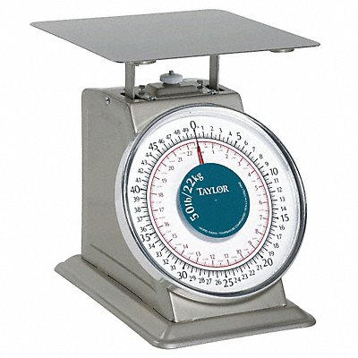 TAYLOR THD50 Dial Scale SS 50 lb Weight Cap. Silver