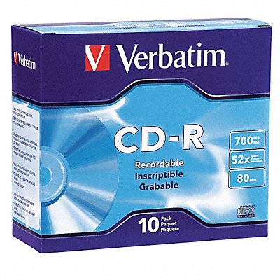 VERBATIM VER94935 CD-R Disc 700 MB 80 min 52x PK10