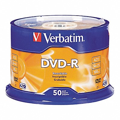 VERBATIM VER95101 DVD-R Disc 4.70 GB 120 min 16x PK50