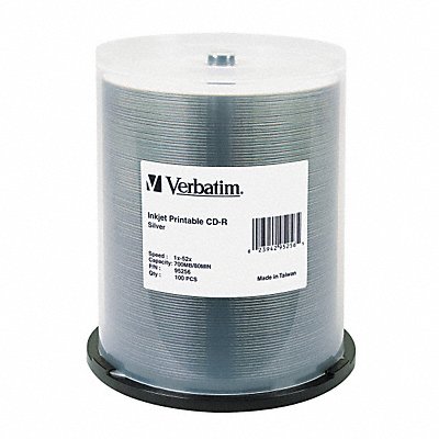 VERBATIM VER95256 CD-R Disc 700 MB 80 min 52x PK100