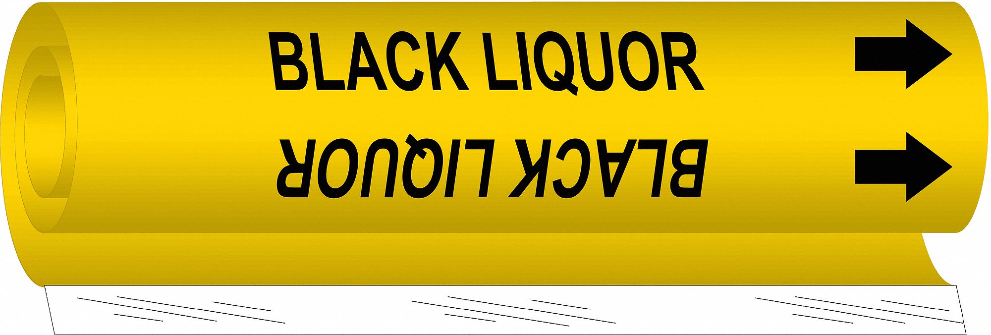 BRADY 5634II Pipe Marker Black Liquor 27 1/2in H 12in W