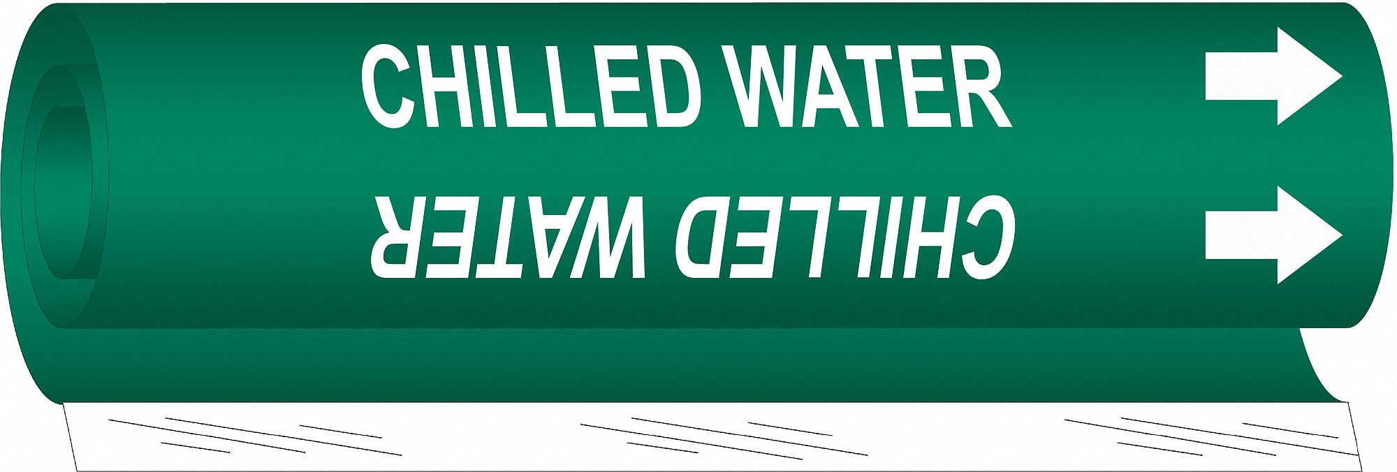 BRADY 5646II Pipe Marker Chilled Water 26in H 12in W