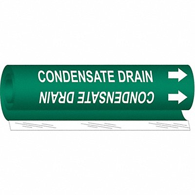 BRADY 5663O Pipe Marker Condensate Drain 5in H 8in W