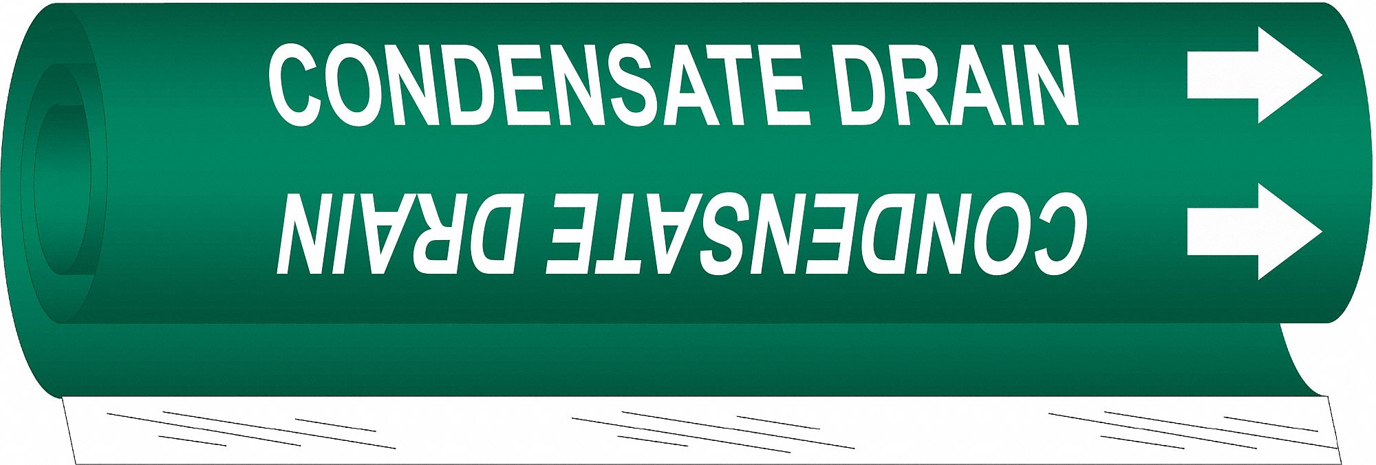 BRADY 5663II Pipe Marker Condensate Drain 26in H 12in W