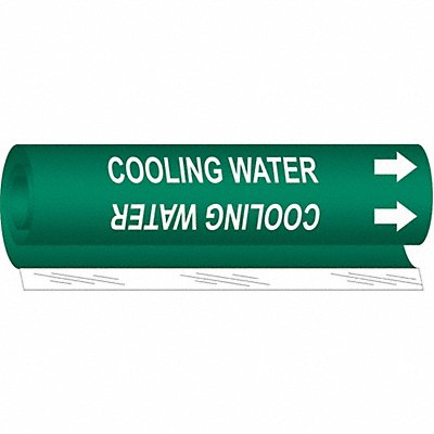 BRADY 5668I Pipe Marker Cooling Water 9 in H 8 in W