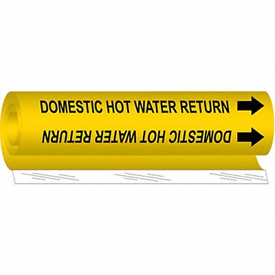 BRADY 5676I Pipe Marker Domestic Hot Watr Return 9in H
