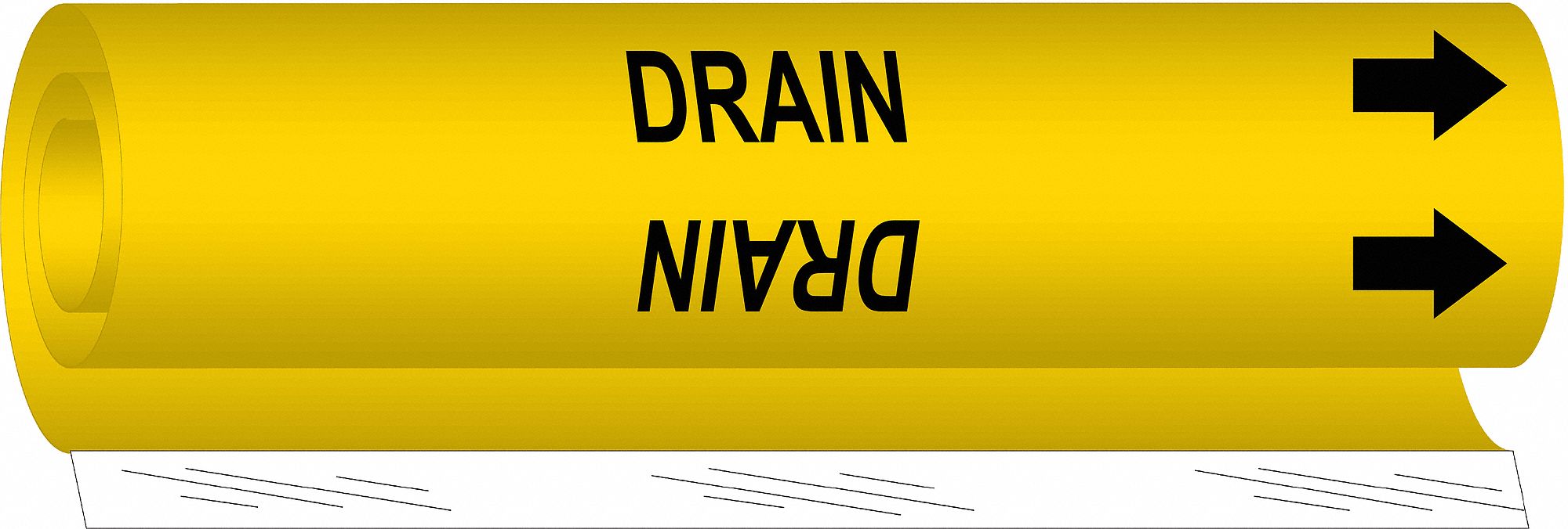 BRADY 5679II Pipe Marker Drain 26 in H 12 in W