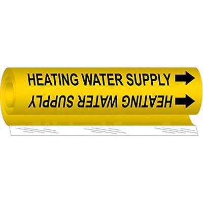 BRADY 5703II Pipe Marker Heating Water Supply 26in H