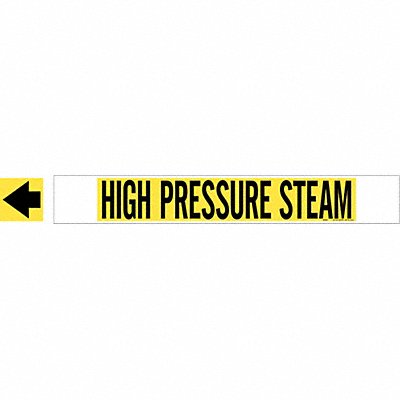 BRADY 5706HPHV Pipe Marker High Prssre Steam 4in H 24in W
