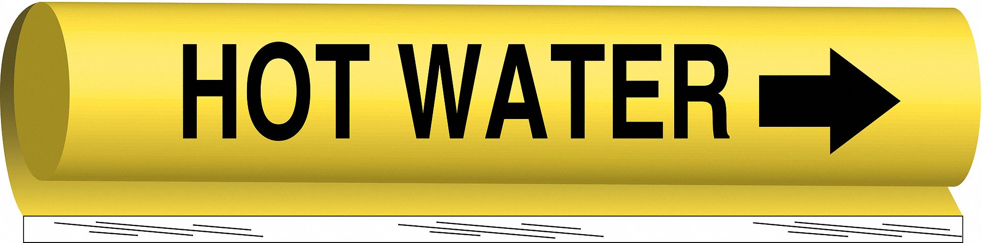 BRADY 5707I Pipe Marker Hot Water 9 in H 8 in W