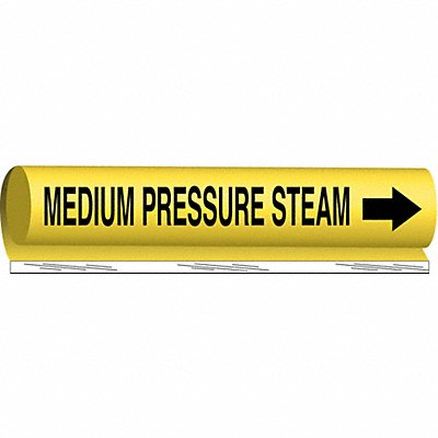 BRADY 5723I Pipe Marker Medum Prssre Steam 9in H 8in W