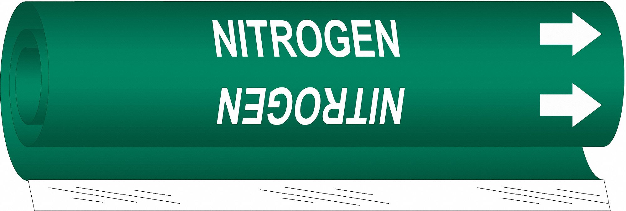BRADY 5728II Pipe Marker Nitrogen 26 in H 12 in W
