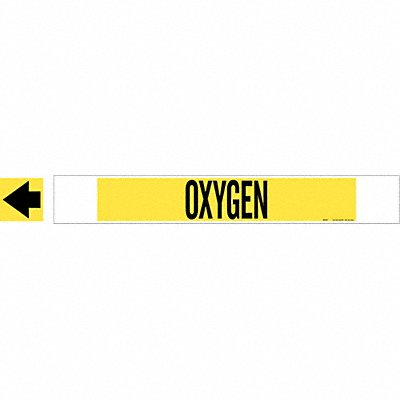 BRADY 5736HPHV Pipe Marker Oxygen 4 in H 24 in W