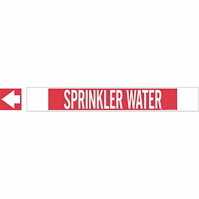 BRADY 5765HPHV Pipe Marker Sprinkler Water 4in H 24in W