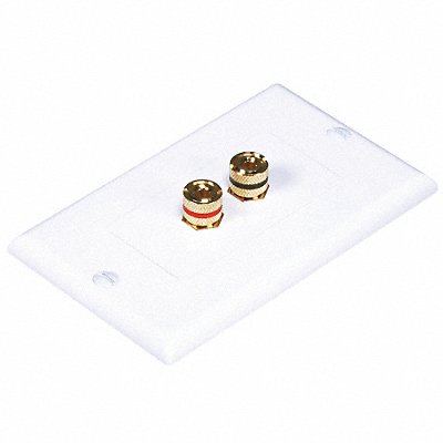 MONOPRICE 3324 A/V Wallplate Banana Post 2pc 1Spkr Wht